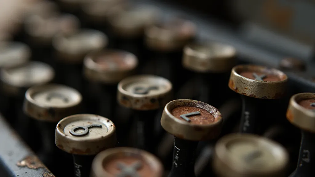 Close-up of Escort typewriter type bars