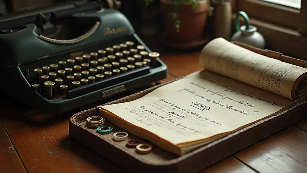 Vintage Hermes typewriter on a desk