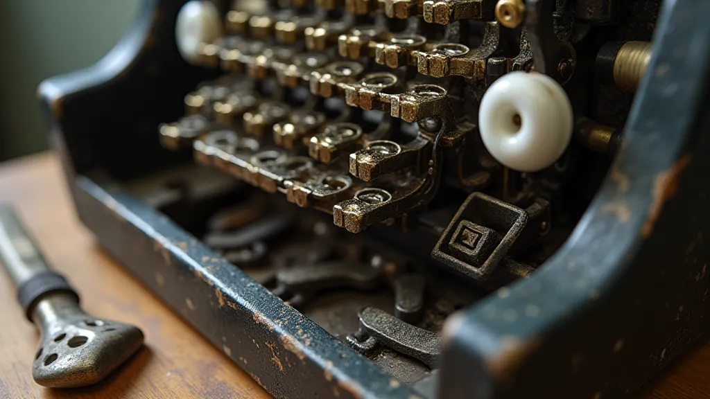 Olympia SM9 ribbon mechanism close up